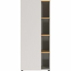 Krémszínű könyvespolc tölgyfa dekorral 61x145x34 cm Adrano – Germania kép