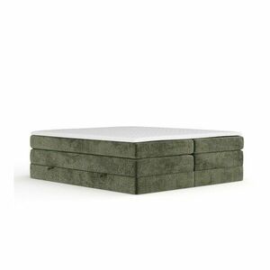 Sötétzöld ágyneműtartós-ágytámla nélkül boxspring ágy 200x200 cm Juniper – Maison de Rêve kép