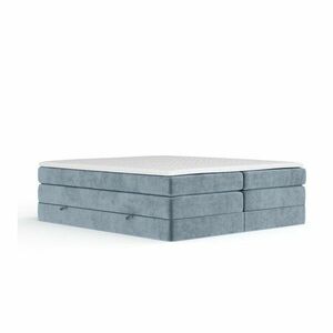 Kék ágyneműtartós-ágytámla nélkül boxspring ágy 200x200 cm Juniper – Maison de Rêve kép