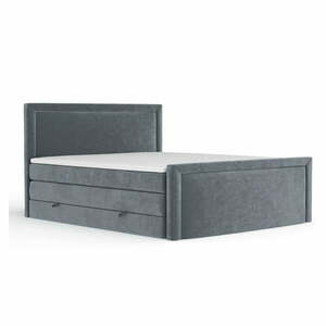 Sötétszürke ágyneműtartós boxspring ágy 140x200 cm Lavenda – Maison de Rêve kép