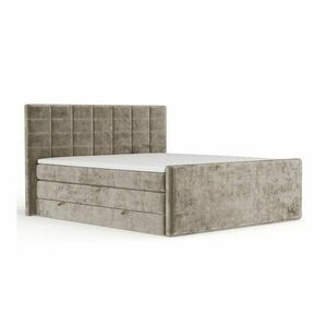Világosbarna ágyneműtartós boxspring ágy 160x200 cm Ava – Maison de Rêve kép