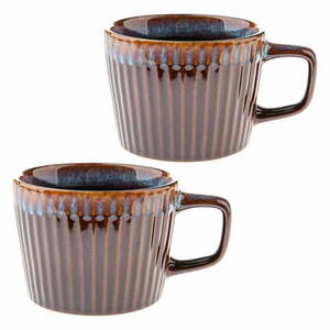 Kék-barna kőedény bögre szett 2 db-os cappucinóhoz 190 ml Tone – Dakls kép