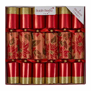 Karácsonyi cracker szett 6 db-os Glittery Poinsettia – Robin Reed kép