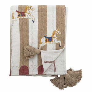 Fehér-barna takaró 130x160 cm Merry-go-round – Bloomingville kép
