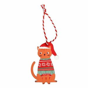 Fa karácsonyfadísz 5 cm Ginger Cat – Rex London kép