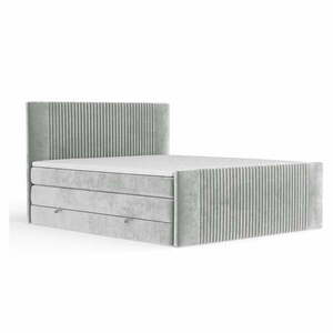 Világosszürke ágyneműtartós boxspring ágy 160x200 cm Bergamo – Maison de Rêve kép