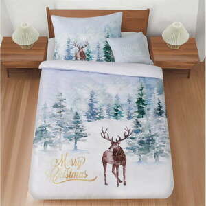 Világoskék egyszemélyes háromrészes ágyneműhuzat 140x200 cm Peaceful Winter – My House kép