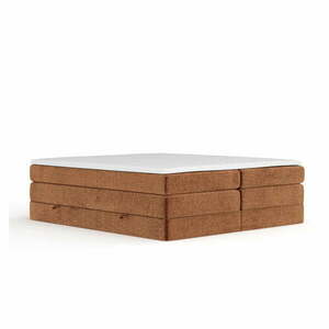 Narancssárga ágyneműtartós-ágytámla nélkül boxspring ágy 200x200 cm Juniper – Maison de Rêve kép