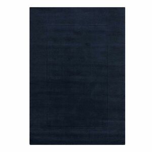 Sötétkék kézi szövésű gyapjú szőnyeg 120x170 cm Textured Wool Border – Flair Rugs kép