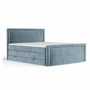 Kék ágyneműtartós boxspring ágy 200x200 cm Lavenda – Maison de Rêve kép