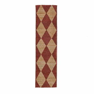 Terrakotta színű kézi szövésű jutakeverék futószőnyeg 80x230 cm Effie Diamond – Flair Rugs kép