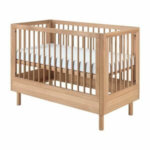 Natúr színű tölgyfa babaágy állítható magassággal 60x120 cm Forrest – Vipack kép
