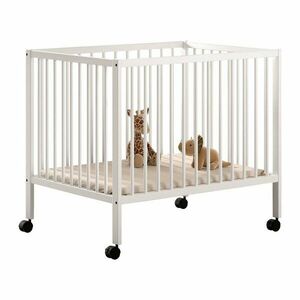 Fehér bükkfa járóka állítható magassággal-gurulós 95x75 cm Dino – Vipack kép