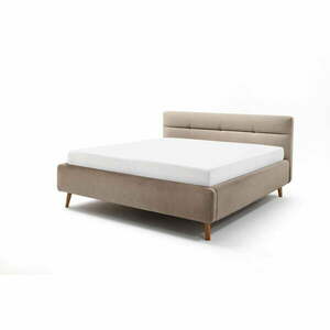 Bézs kárpitozott ágyneműtartós franciaágy ágyráccsal 160x200 cm Lotte – Meise Möbel kép