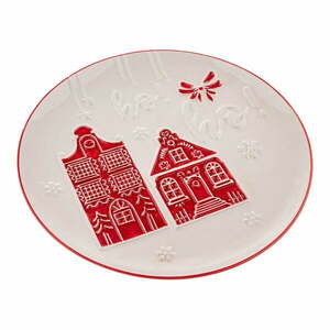Fehér szervírozó kerámia tányér karácsonyi mintával ø 26 cm Christmas cottage – Dakls kép