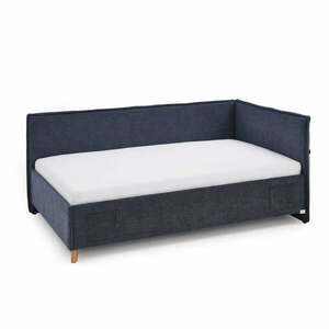 Sötétkék kárpitozott ágyneműtartós sarok gyerekágy ágyráccsal 120x200 cm Fun – Meise Möbel kép