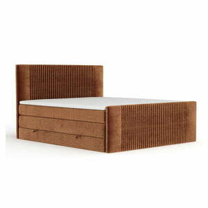 Narancssárga ágyneműtartós boxspring ágy 140x200 cm Bergamo – Maison de Rêve kép