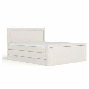 Bézs ágyneműtartós boxspring ágy 140x200 cm Lavenda – Maison de Rêve kép