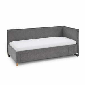 Szürke kárpitozott ágyneműtartós sarok gyerekágy ágyráccsal 90x200 cm Fun – Meise Möbel kép