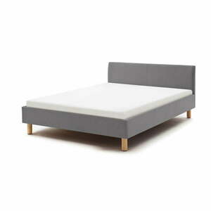 Világosszürke kárpitozott egyszemélyes ágy ágyrács nélkül 120x200 cm Lena – Meise Möbel kép