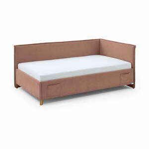 Rózsaszín kárpitozott sarok gyerekágy ágyrács nélkül 90x200 cm Fun – Meise Möbel kép
