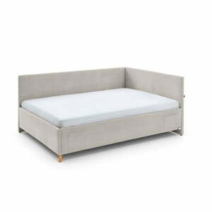 Bézs kárpitozott ágyneműtartós sarok gyerekágy ágyráccsal 120x200 cm Cool – Meise Möbel kép