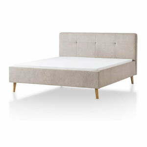Szürke-barna kárpitozott franciaágy ágyrács nélkül 180x200 cm Smart – Meise Möbel kép