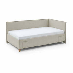 Bézs kárpitozott sarok gyerekágy ágyrács nélkül 140x200 cm Fun – Meise Möbel kép