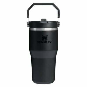 Fekete rozsdamentes acél termosz 600 ml IceFlow™ Flip Straw 2.0 Tumbler Black – Stanley kép