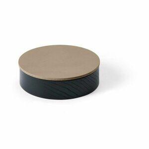 Fekete-barna fedeles-dekoratív fa-öko bőr tárolódoboz ø 11x3, 5 cm Circle Nupo – LIND DNA kép