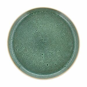 Fehér-zöld desszertes kőedény tányér ø 21 cm White/Green – Bitz kép