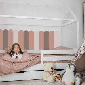 Falvédő matrica ágy mögé "Ívek - Blush Vibe" (romantikus púder) kép