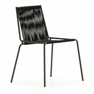 Fekete fém rakásolható étkezőszék szett 2 db-os Emily – Marckeric kép