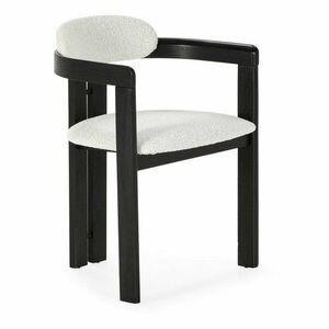 Fehér-fekete kárpitozott karfás étkezőfotel szett 2 db-os Eiden – MOME kép