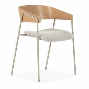 Világosszürke-natúr színű kárpitozott karfás étkezőfotel szett 2 db-os Cora – MOME kép