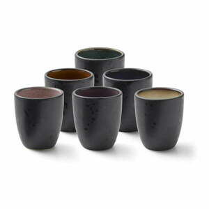 Fekete kerámia eszpresszó csésze szett 6 db-os 100 ml Gastro Black/Mix – Bitz kép
