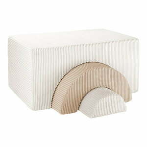 Krémszínű kordbársony habszivacs játszótér 75x49x37 cm Rainbow Montessori – Wigiwama kép