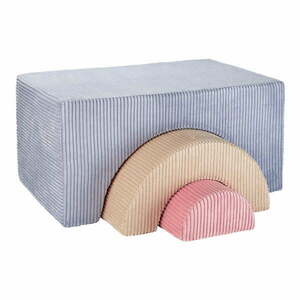 Kék kordbársony habszivacs játszótér 75x49x37 cm Rainbow Montessori – Wigiwama kép