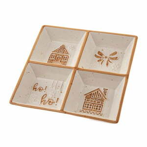 Fehér kerámia szervírozó tálka karácsonyi mintával Christmas cottage – Dakls kép