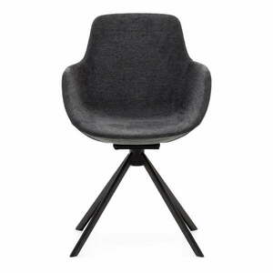 Sötétszürke kárpitozott karfás étkezőfotel szett 2 db-os Tissiana – Kave Home kép