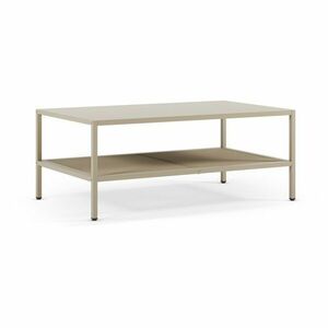 Krémszínű fém dohányzóasztal 60x100 cm Fayna – Marckeric kép