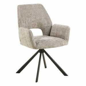 Világosszürke kárpitozott karfás étkezőfotel Graham – Actona kép