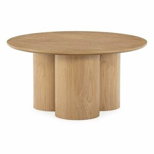 Natúr színű kerek dohányzóasztal tölgyfa dekorral ø 80 cm Lua – MOME kép