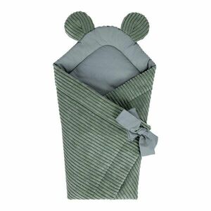 Zöld kordbársony babakötény 35x65 cm - Meowbaby kép