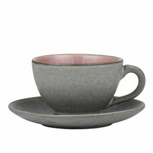Rózsaszín-szürke kerámia csésze cappucinóhoz 240 ml Gastro Grey/Light Pink – Bitz kép