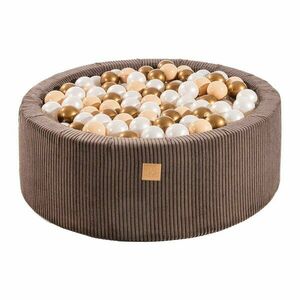 Barna kordbársony labdamedence ø 90x30 cm Montessori – Meowbaby kép