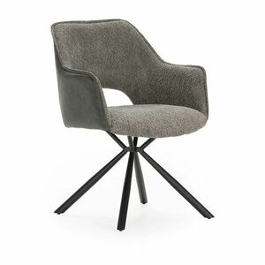 Szürke kárpitozott karfás étkezőfotel szett 2 db-os Mariel – Marckeric kép