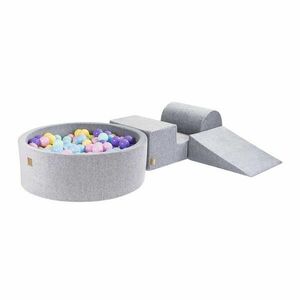 Szürke bársony habszivacs játszótér 225x90x30 cm Montessori – Meowbaby kép