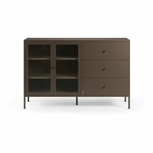 Szürke fém tálalószekrény 140x90x40 cm Layna – Marckeric kép