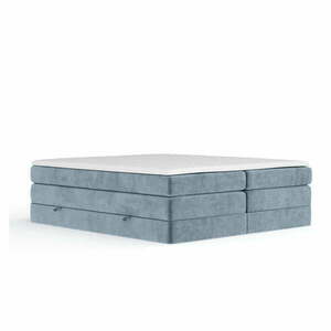 Kék ágyneműtartós boxspring ágy ágytámla nélkül 200x200 cm Juniper – Maison de Rêve kép